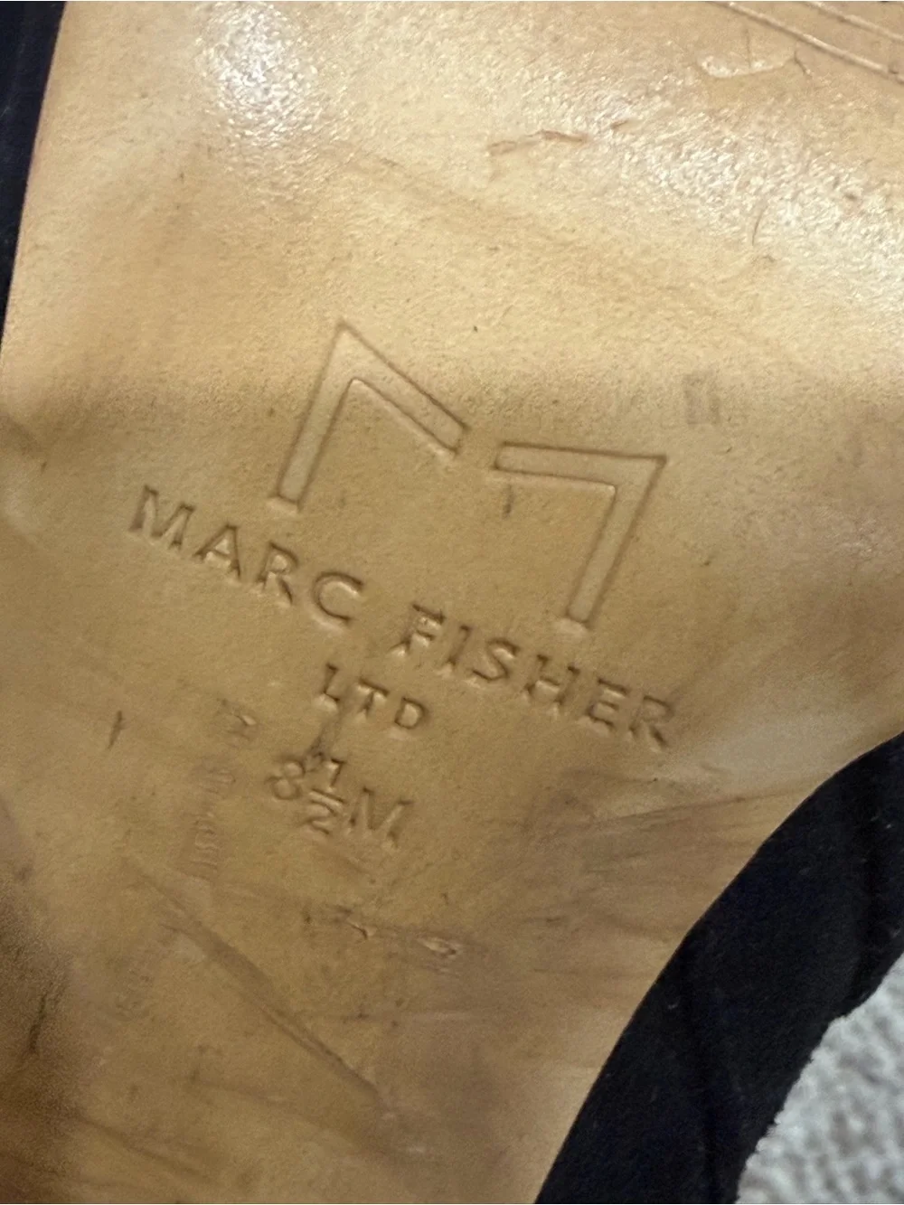 Marc Fisher Black Suede Over-the-Knee Block Heel Boots